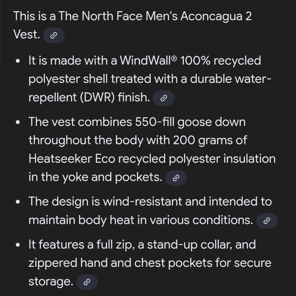 The North Face Aconagua II Puffer Vest Size XXL - Picture 5 of 5